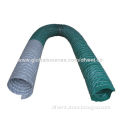combined heat-resistant flexible air duct hose, grey fiberglass fabric and green oilcloth